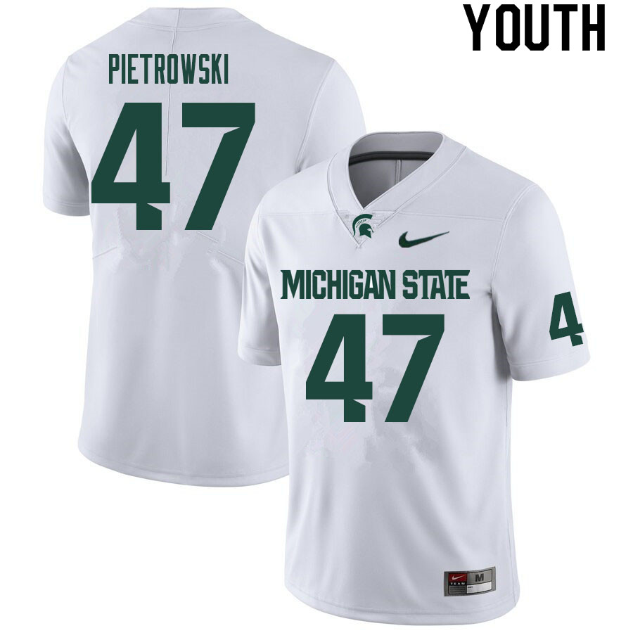 Youth #47 Jeff Pietrowski Michigan State Spartans College Football Jerseys Sale-White